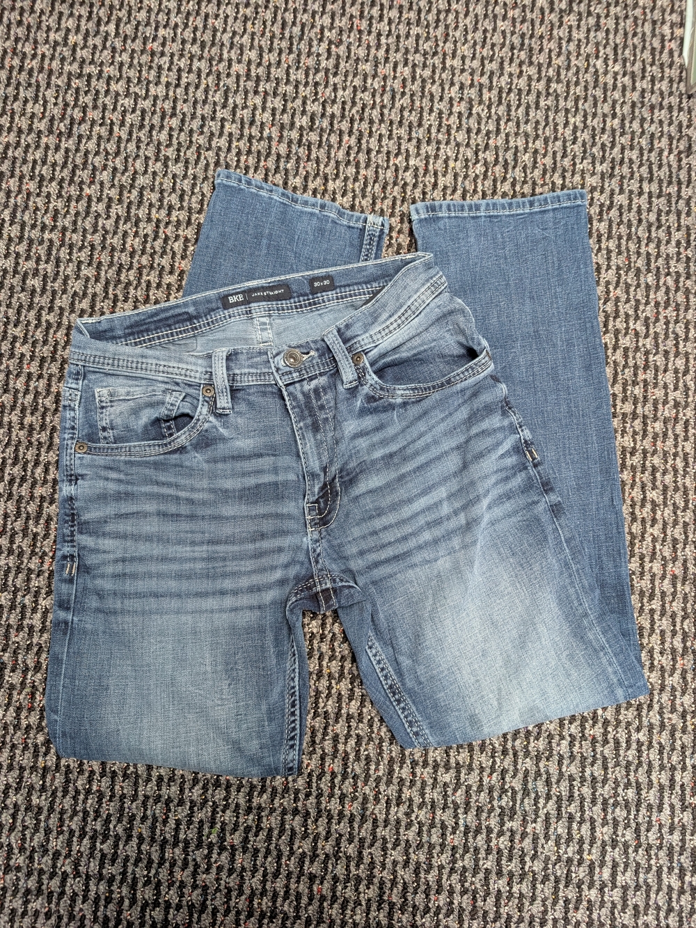 BKE Men's Medium Blue Straight Leg Jeans